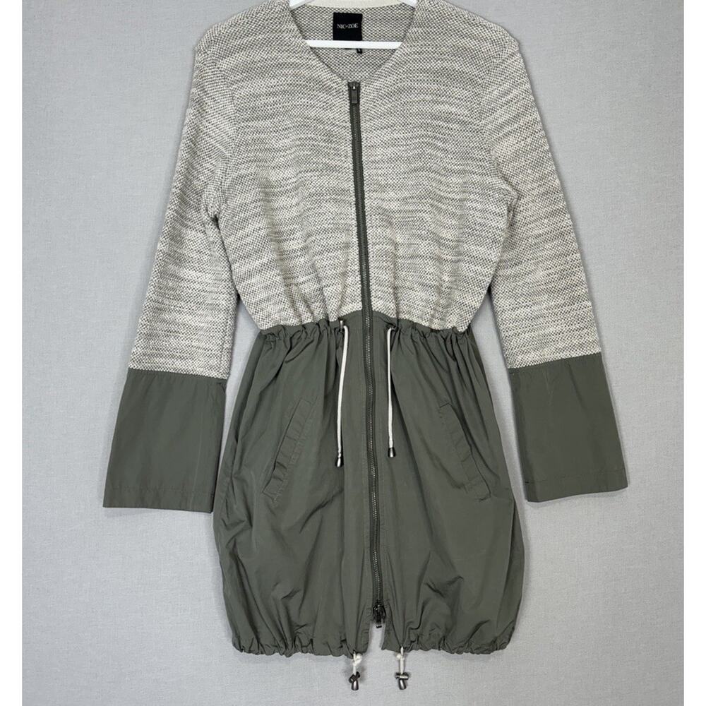 NIC+ZOE Anorak Jacket Womens Medium Mixed Media Colorblock Utility Gorpcore